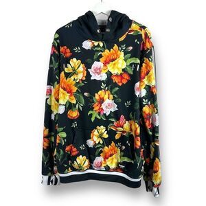 Fresh Hoods Size L Venus Rose Blossom‎ Hoodie Sweatshirt Black Bold Streetwear